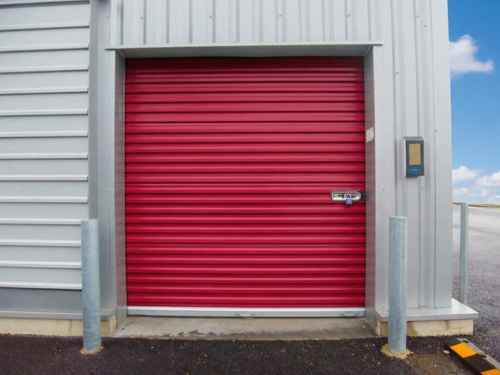 Porte métallique rouge DuoClose pour box de stockage